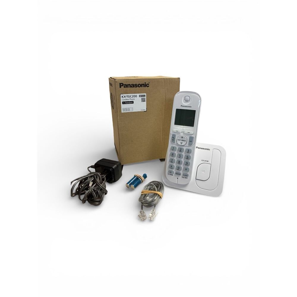 Panasonic KX-TGC200 Cordless‎ Phone 1 Handset Caller ID White Complete Tested
